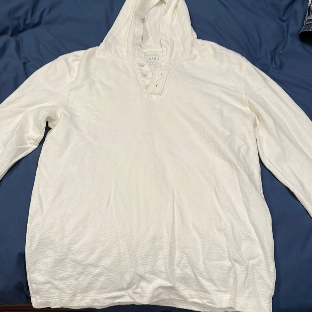 White-Textured Cotton Sweatshirt